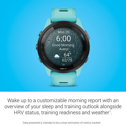 Garmin Forerunner 265 Running Smartwatch, Colorful AMOLED Display, Training Metrics and Recovery Insights, Aqua and Black, 46 mm (Renewed)