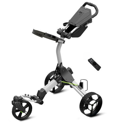 Alphard Electric Golf Cart with Remote - Cybercart Electric Golf Caddy, Motorized Golf Caddy w Accessories - Cup Holder, Umbrella Holder, Anti-tip Wheels, Phone Holder, Magnetic pad - Compact Folding