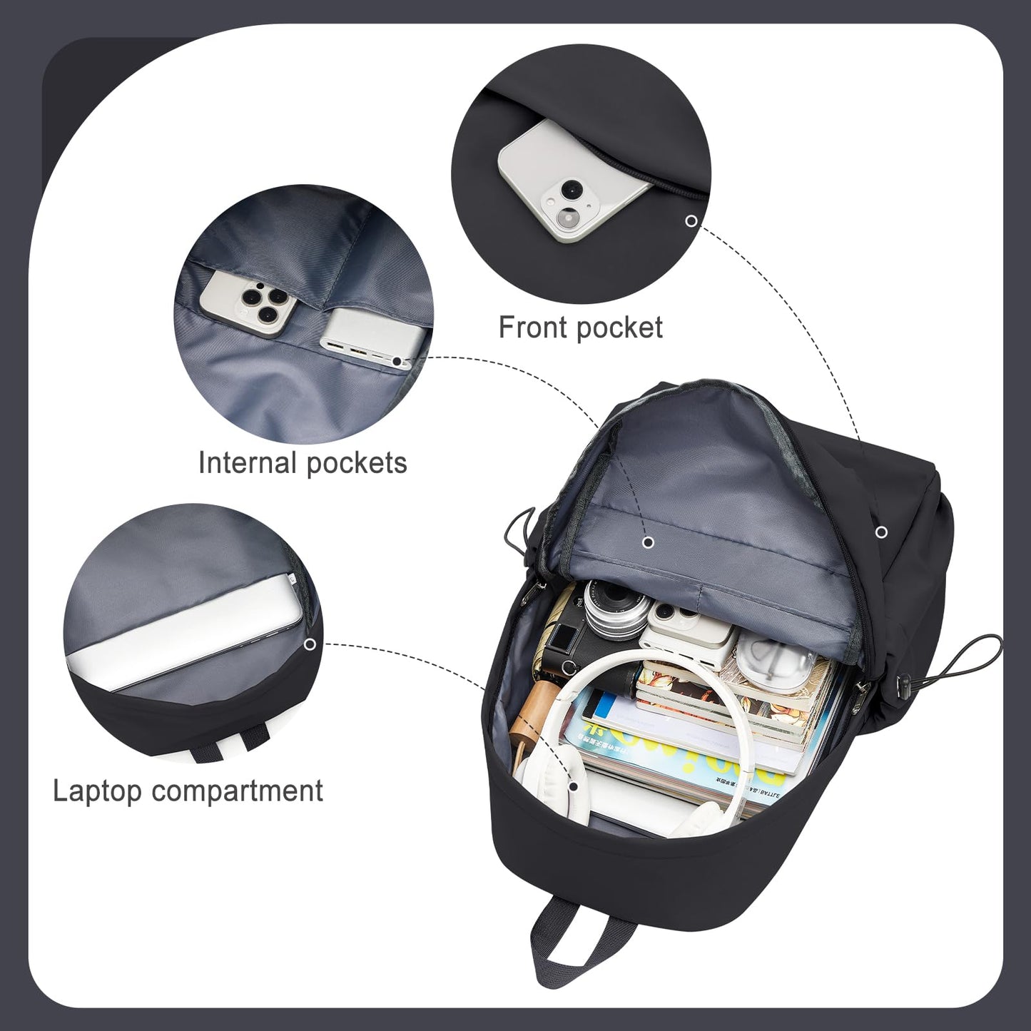 coofay Backpacks For School Bag School Backpack For College Backpacks Bookbag For Women Waterproof Gym Backpack For Men Book Bags Small Simple Backpack Purplish Blue