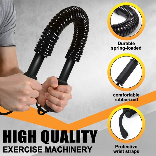 CALCHELE Power Twister Bar - Upper Body Exercise for Chest arm Workout Equipment, Strengthening Your Chest Workout, Shoulders,Biceps, Arms, Forearm Strengthener 20-88 LBS