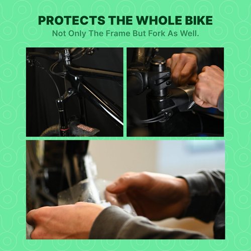 RKNDY E-Bike Bicycle Frame, Fork, Battery Pack, Die Cut Protection Kit/High Impact Frame Guard. Protects Your Bike from Scratches and dings. Thick Glossy PVC Protective Film. Fits Most E-Bikes.