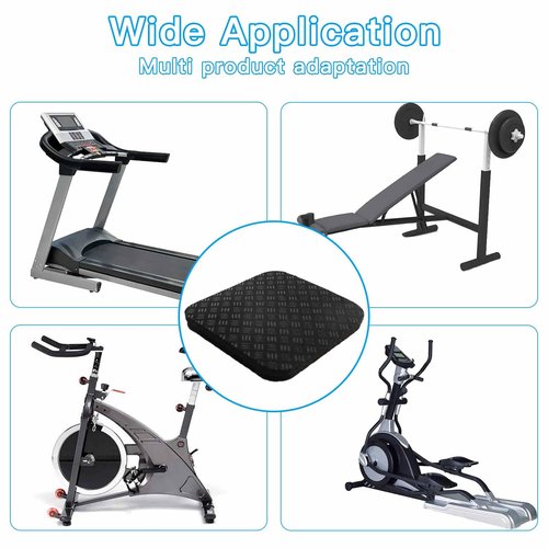 6PCS Non-Slip Treadmill Mat Pads, 4x4 Inch High Density Silicone Exercise Equipment Mat - Double-Sided Anti Vibration Pad for Treadmill, Walking Pad, Exercise Bike, Floor Protection (Square, 6 PCS)
