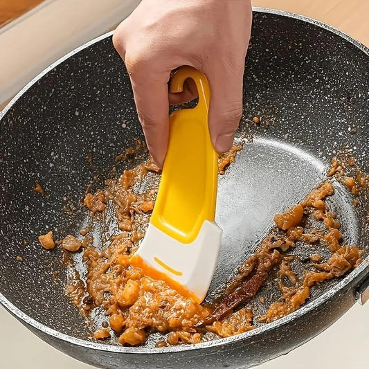1pc Heat-resistant Silicone Spatula Rubber Kitchen spatula For Baking, Scraping Non-stick cookware, safe and Flexible for Cooking Removes Residue from Pots and Pans Yellow