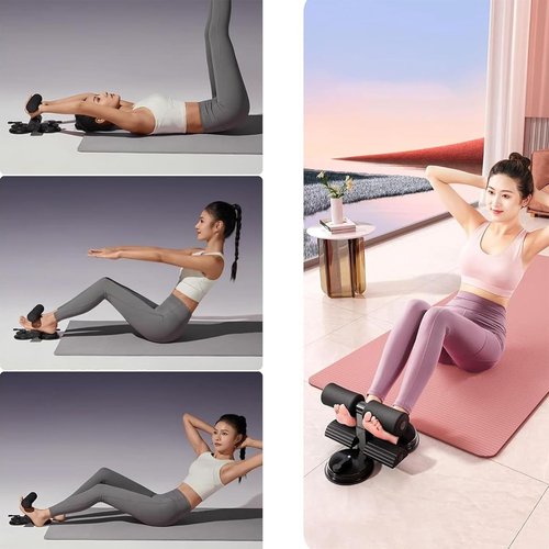 Ab Training Auxiliary Device, Multi-functional Adjustable Ab Trainer Equipment, Double Suction Cups, Three Levels of Height Adjustment, Fitness Equipment for Home & Gym (Pink,Single suction Cup)
