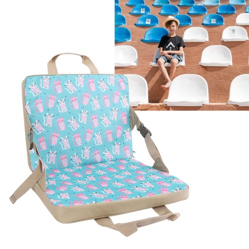 AUNMAS Portable Stadium Seat, Foldable Padded Chair with Backrest Lightweight Indoor Outdoor Cushion for Sports Events Outing Fishing (Blue)