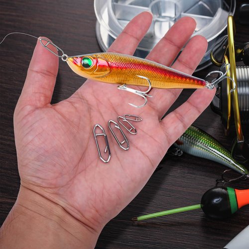 Kiqeres 125 Pcs Fishing Power Speed Clips (S:75, M:25, L:15, XL:10), High Strength Stainless Steel Speed Clip for Fishing Lure Quick Change, Freshwater Saltwater Lure Connector Tackle (Silver)