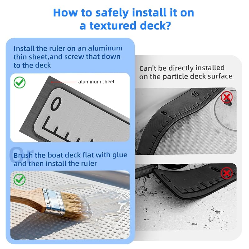 40in Fish Ruler for Boat with Self-Adhesive Backing – EVA Foam Measuring Board (Light Grey)