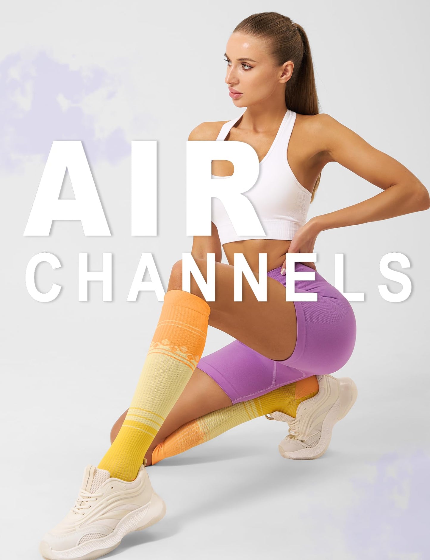 FITRELL 3 Pairs Compression Socks for Women and Men 20-30mmHg- Support Socks for Travel, Running, Nurse, Knee High, Popsicle, S/M