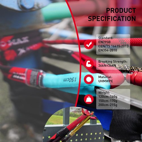X MONSTER Rhino Max II High Strength Double Cores Anchor Sling 36kN+36kN Lightweight Wear-resistant Strop 4ft
