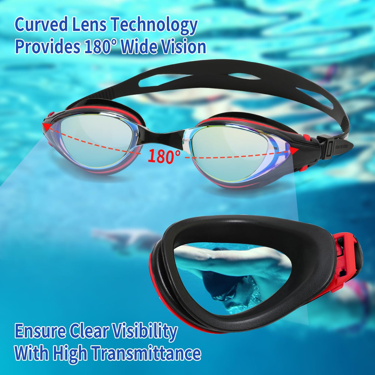 iGym Swim Goggles ShortSighted,Nearsighted Optical Swimming Goggles Anti-Fog UV Protection Adjustable Buckle For Women Men