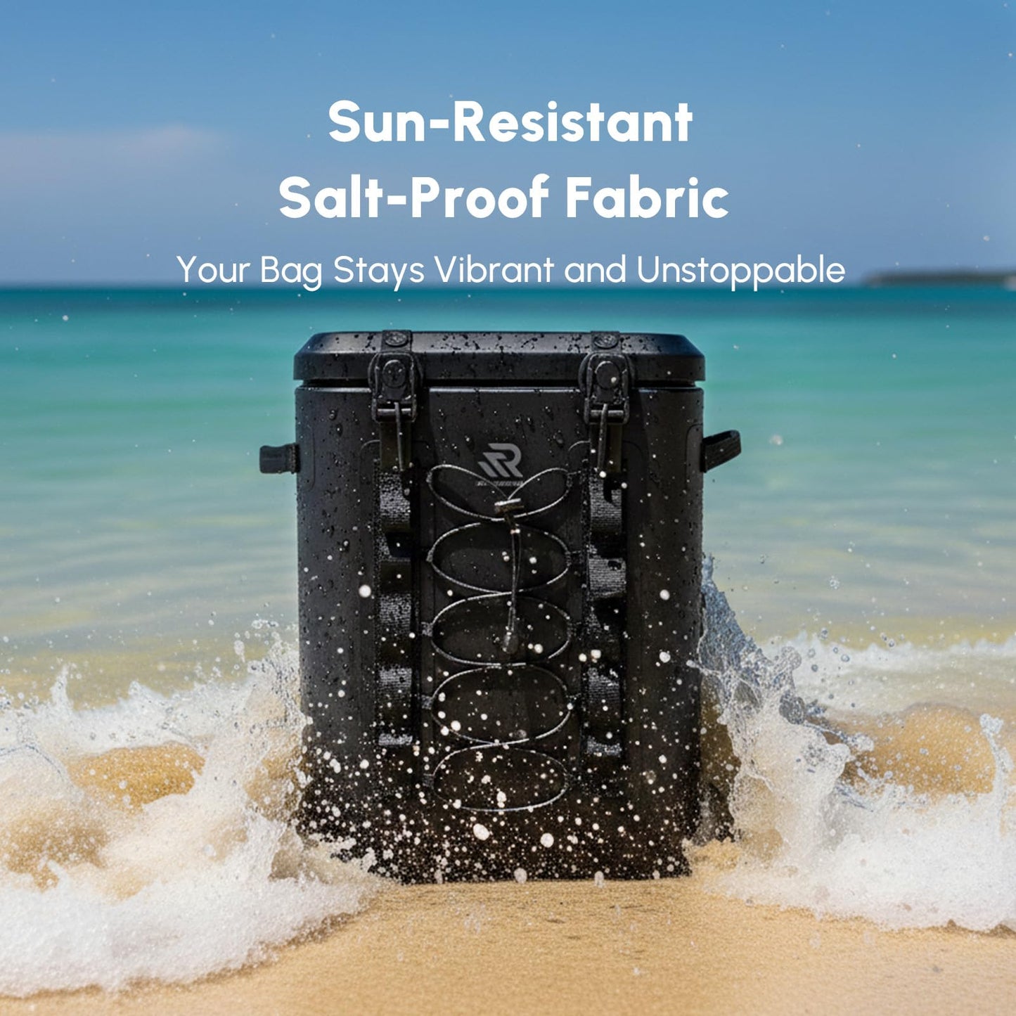 RIVONOVA Premium Zipperless Magnetic Kayak Cooler Backpack Black