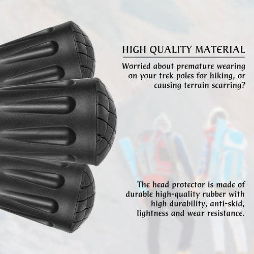 cobee 8 Pcs Trekking Pole Tips Replacement Protectors, Walking Stick Tips Rubber Cane Tips, Ski Tip Protector Accessories Fits Most Standard Hiking, Trekking, Walking Poles