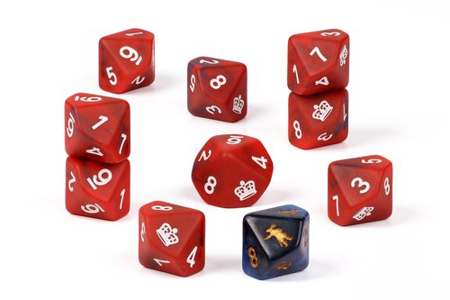 BARON OF DICE Blood & Plunder Dice: English, Officially Licensed Dice - All Resin D10s (Pack of 10)