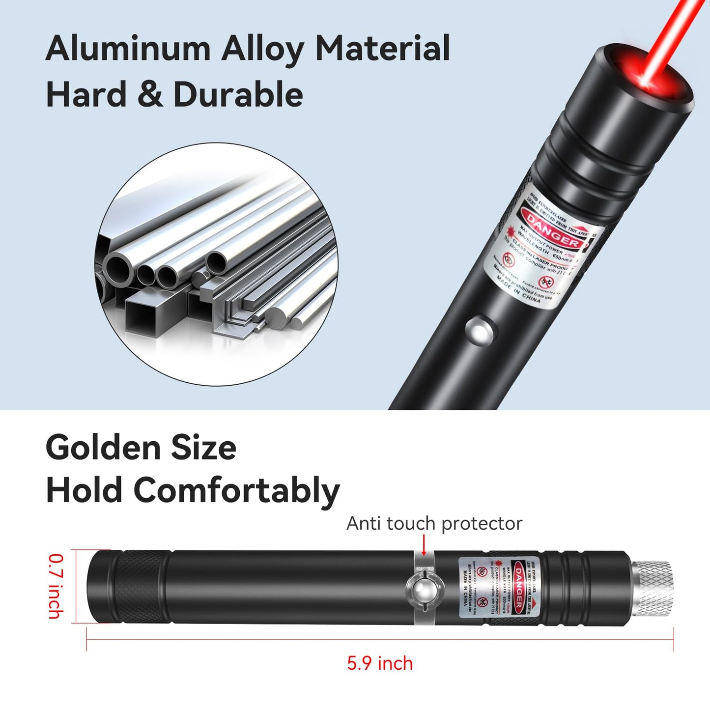 [Professional] Rechargeable Red Laser Pointer High Power Red Beam Laser Light Long Distance Range For TV/LED/LCD Screens Tactical Flashlights Presentation Office/Outdoors/Astronomic/Construction [001]