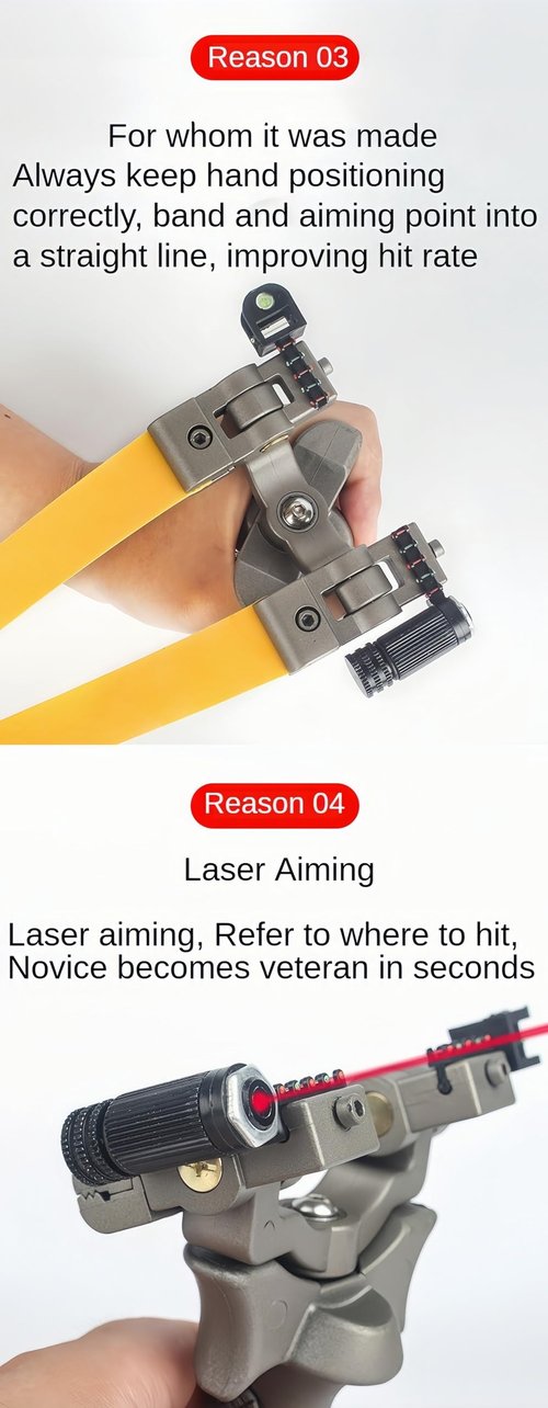 Hunting & Shooting Slingshots for Adults, 360ᵒ Rotate Bowhead, Pivoting Head, Laser Set