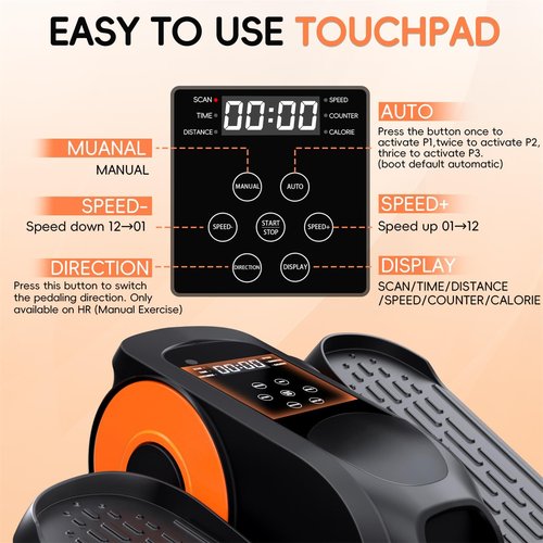 Under Desk Elliptical Machine,Morelax Ellipse Leg Exerciser for Seniors,Quiet & Portable Mini Electric Seated Pedal Exerciser & 12 Adjustable Speeds