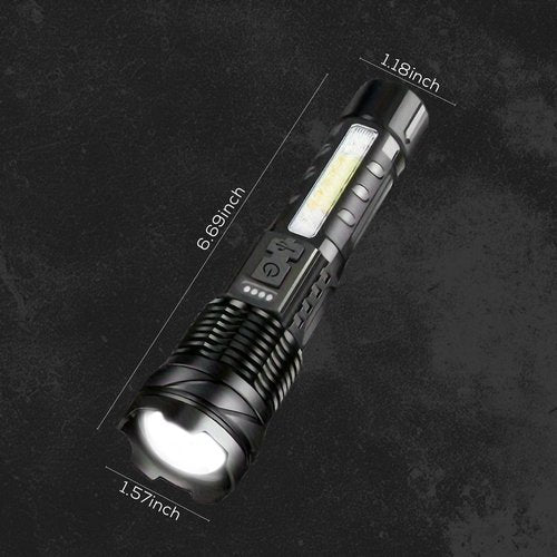 Rechargeable Flashlights High Lumens 10000lm, 7mode Flashlights Rechargeable Super Bright High Powered Flash Light Adjustable Tactical Flashlight LED Flashlight for Emergency Home 2pcs (2)