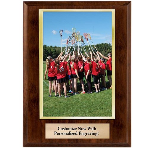 Crown Awards Personalized Photo Plaques - Vertical Slide-In Photo Frame Plaque Gift With Custom Engraving, Holds 5x7 Photo