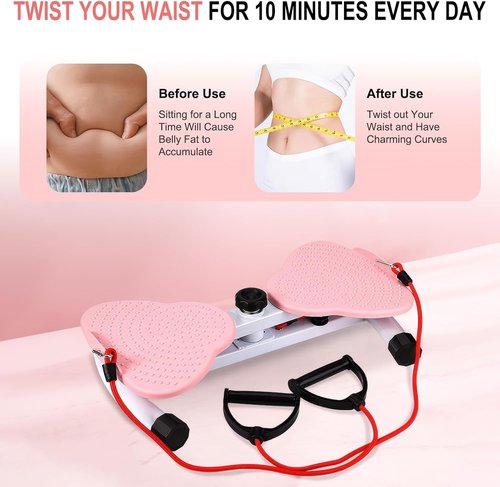 Waist Twist Exercise Machine - 300 lbs Capacity Ab Workout Equipment for Slim Waist & Core Strength | Foot Massage & Weight Loss - Quiet Home Gym Gear for Men & Women