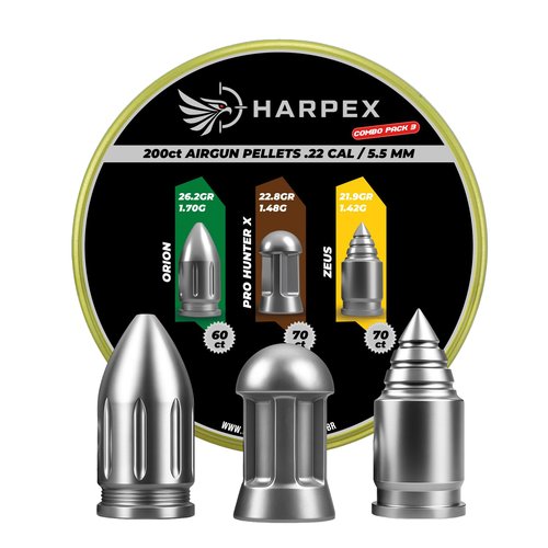 Combo Pack 3 Airgun Pellets .22 Caliber 200ct Pointed + Domed