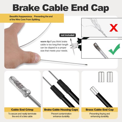 BMX Bike Gyro Brake Cables Front + Rear (Upper + Lower) with Spinner Rotor Complete Set, BMX Bicycle Brake Lines Set Cable Wire&Housing -Stable,Flexible for Most Gyro Systems and 20"Bikes,Professional