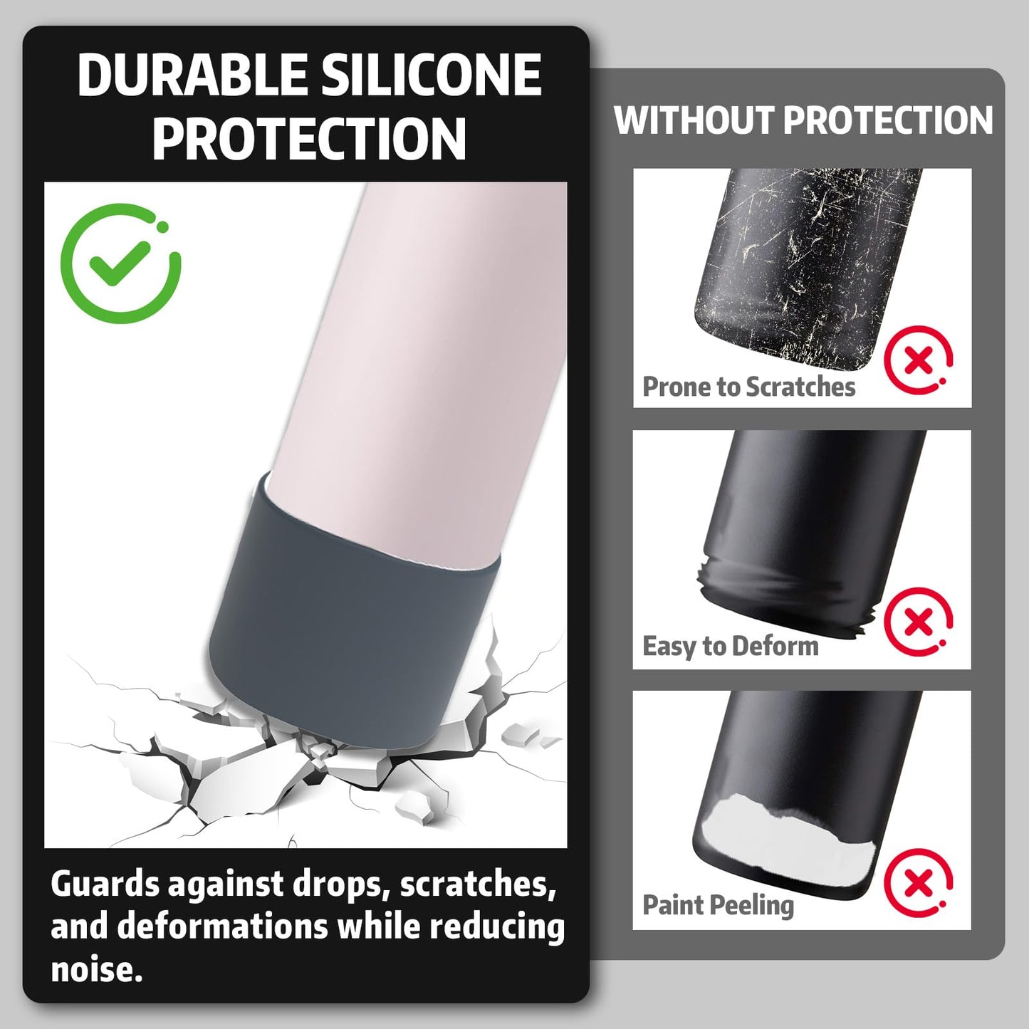 Silicone Water Bottle Boot for Owala 24 oz, Anti-Slip Protective Sleeve for Owala FreeSip, Twist & Flip Stainless Steel Water Bottle, Protective Bottom Base Cover