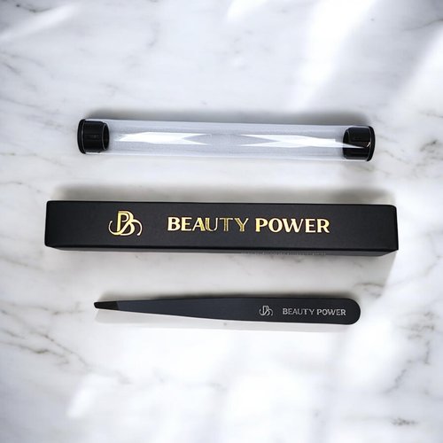 Beauty Power Ultra-Precision Professional Slant Tweezers for Women Facial Hair - German Stainless Steel, Lightweight Black Tweezers for Women & Men, Ideal for Eyebrow & Facial Grooming (Matte Black)