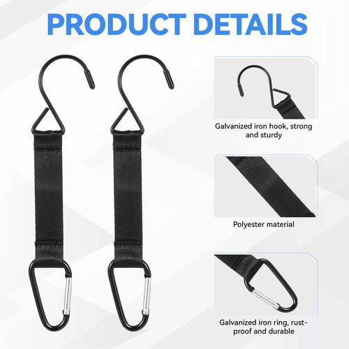 Fence Hooks for Baseball Bag 2 Pcs Metal Fence Hooks with Safety Buckles Multifunctional Hanging Buckles for Baseball Tennis Football Softball Bags Water Cup