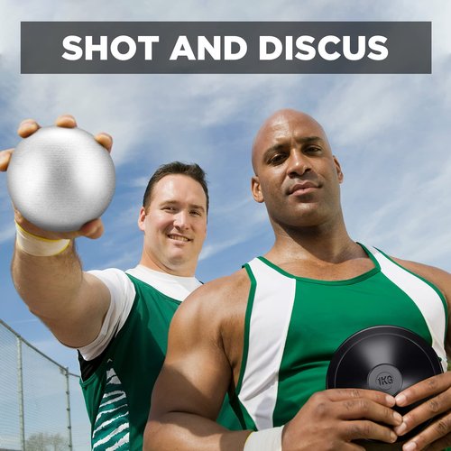 Deekin 2 Pcs Shot Put Rubber Discus 1.6 kg Black Shot Put Ball for School Track and Field Discuses for Outdoor Practice Throwing(12 lb)