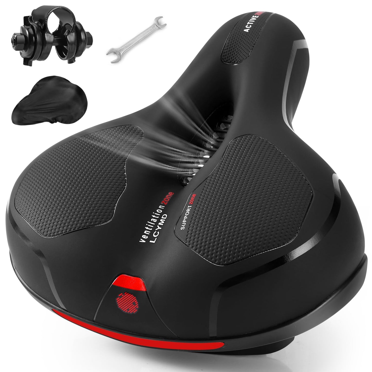 Comfortable Seat Cushion for Men Women with Dual Shock Absorbing Ball Memory Foam Waterproof Wide Bicycle Saddle Fit for Road Bikes