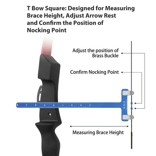 Zonon Bow String Nocking Points Pliers Strings Knock Set T Shape Bow Square Ruler Nocking Buckle Pliers Recurve Turning Kit Archery(Dark Blue)