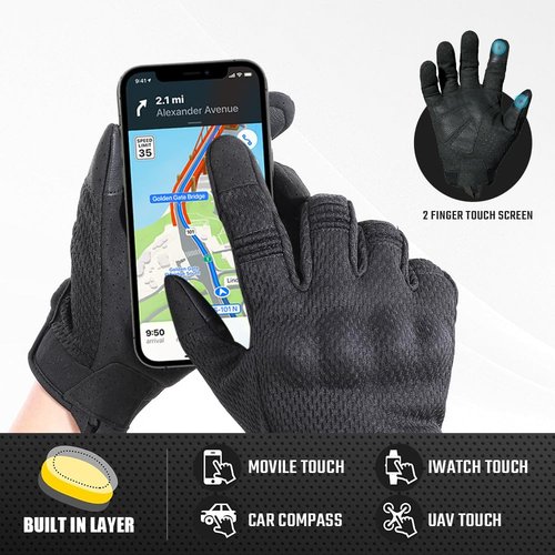 AXBXCX Tactical Gloves for Men Breathable Flexible Touch Screen Full Finger Gloves for Airsoft Paintball Motorcycle Cycling Camping Black L