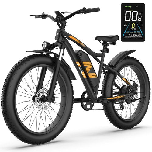 ZDZA Electric Bike, 26"x4.0" Fat Tire Electric Bike, 1500W Peak Motor, Electric Mountain Bike, 28 mph Top Speed, E Bike for Adults with 7 Speed and Dual Suspension (Black)