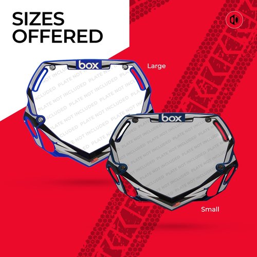 Box Two Number Plate Graphics - Red | Motocross Quality, 3M Permanent Adhesive, Compatible Number Plates | Large