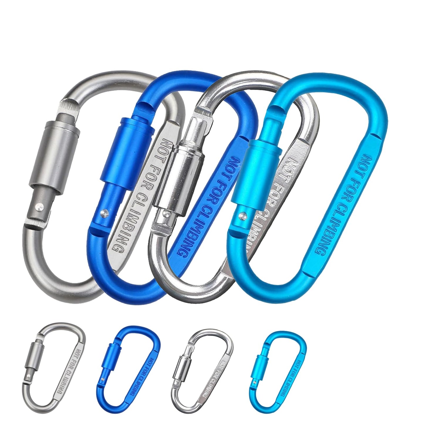 Panrock Carabiner/Clip D Ring Hooks Heavy/4 Colors Locking Carabiner /3.2 in Outdoor Camping/Carabiner for Keys/ 3 of Them Random