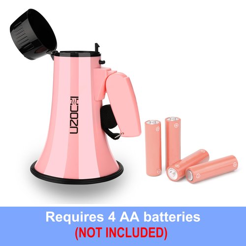 UZOCHI 20w Megaphone Bullhorn with Siren, Recording, Bluetooth Input, Voice Changer for Kids with 6 Sound Effect, Loud Speaker for Teacher, Cheerleading
