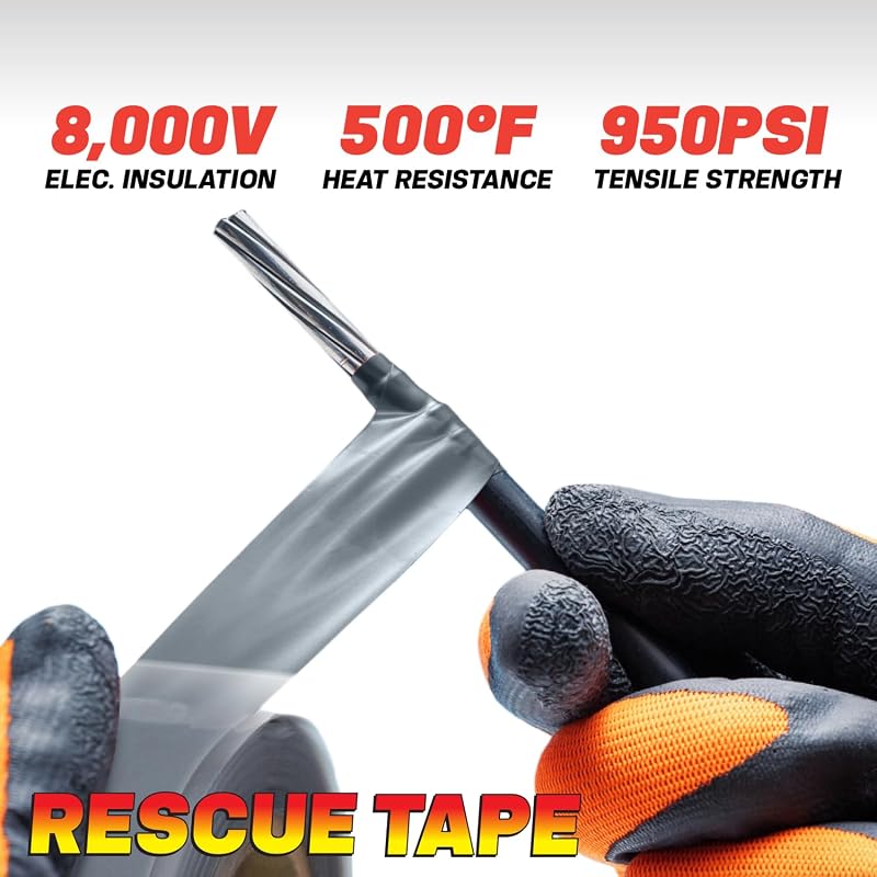 Rescue Tape Self-Fusing Silicone Emergency Repair Tape 1" x 12' - Red
