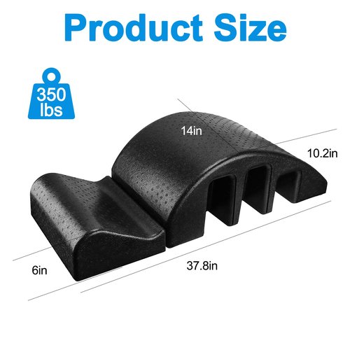Faittd Pilates Spine Corrector,Black Foam Step Barrel for Spine Health, Balance, Core Strengthening and Stretching