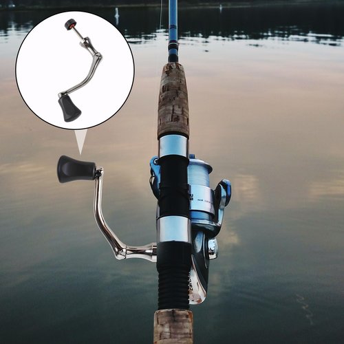 Trinkrittey 1Pcs Fishing Swivel Reel Handle Fishing Wheel Grasp All-Metal Rocker Grip Spin Crank Handle for Spin Reels Replacement Grip Parts Knob Tackle Wheel Arm Grips Part