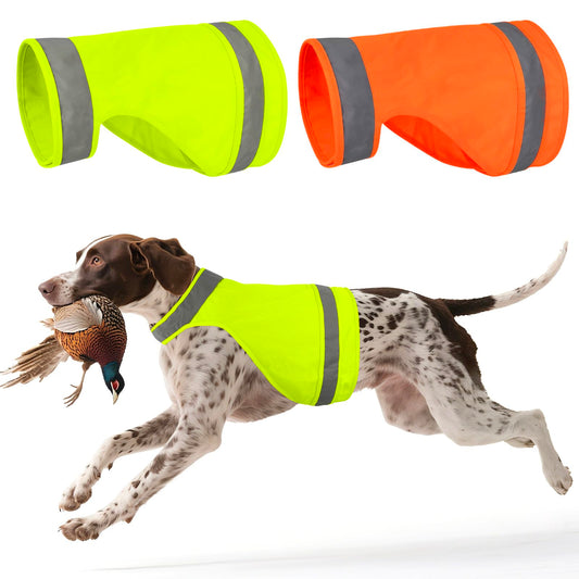 2 Pieces Dog Hunting Vest Reflective Safety Vest Adjustable,High Visibility Jacket Make Your Dog More Visible and Safety from Hunter (Fluorescent Green&Blaze Orange,M)