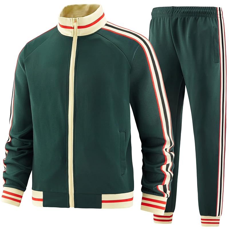 Dioxoib Men’s Track Suit 2-Piece Set – Ai-tz002+Large, Full-Zip Jacket & Jogger Pants