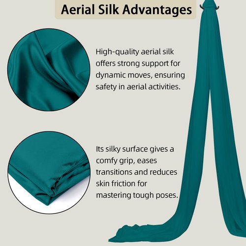 PRIORMAN Aerial Silk (15/25 Yards), Premium Aerial Yoga Silks Fabric Perfect for Indoor/Outdoor Aerial Performances and Training (Only Fabric)(Dark Green, 15 Yards)