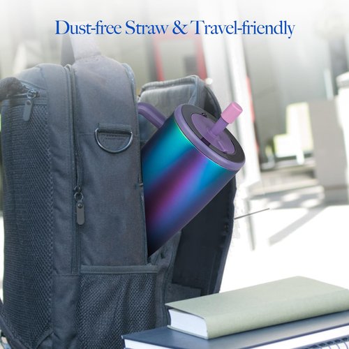 VANEST 2 Pack Magnetic Straw Caps Compatible with BrüMate All Era and Resa Tumblers, Silicone Straw Caps Toppers Compatible with Brumate Accessories, Straw Covers Protectors BPA Free (Purple)