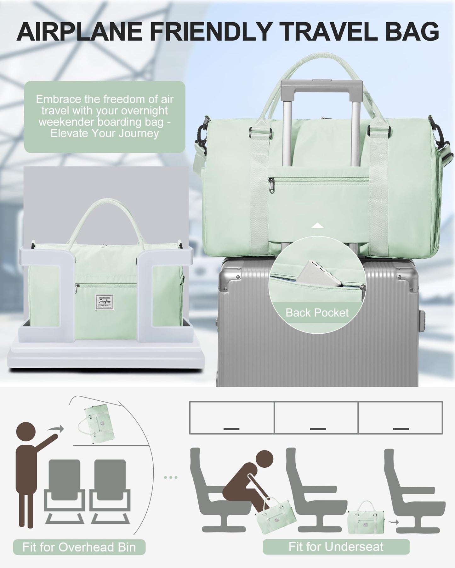 Gym Bag Womens Mens with Shoes Compartment and Wet Pocket Travel Duffel Bag for Women for Plane Sport Gym Tote Bags Swimming Yoga Small Waterproof Weekend Overnight Carry on Bag Hospital Holdalls