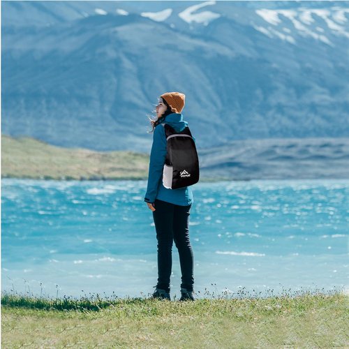 YGFEJSDNSW Foldable Backpack, 20L Lightweight Water Resistant Backpack for Men and Women Sports Camping Walking Biking Bag, Travel Outdoor Hiking Daypack, Black