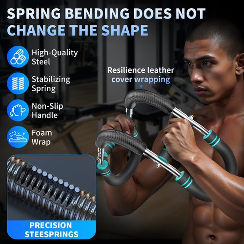 Twister arm Trainer, 60-90lb Adjustable Resistance Chest Workout Equipment,Forearm Power Exercise bar , pectoralis spinalis Device, Portable Detachable Design