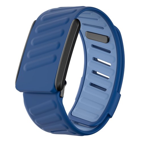 DADO Comfort Durable Silicone Wristband Compatible with WHOOP 4.0 Band, Soft Silicone Sports Loop Strap for Men & Women, with U Shapped Connector (Blue)