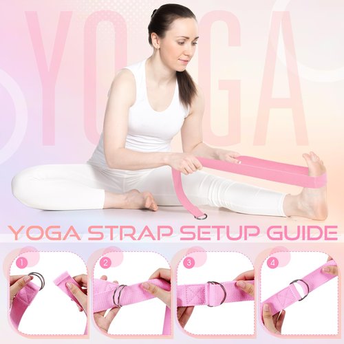 Arrowbash Set of 6 Style Pilates Home Equipment Set Pink Pilates Essential Kit Workout Accessories 14" Magic Circle, Mini Exercise Ball, Yoga Strap, Silicone Tension Strip, Tension Band, Sliding Plate