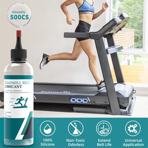 Treadmill Belt Lubricant, 100% Silicone Treadmill Lube High-Temperature Resistant Stable Lubricant, with Application Tubes and Precision Screw Caps 500cs, 4.2 Ounce