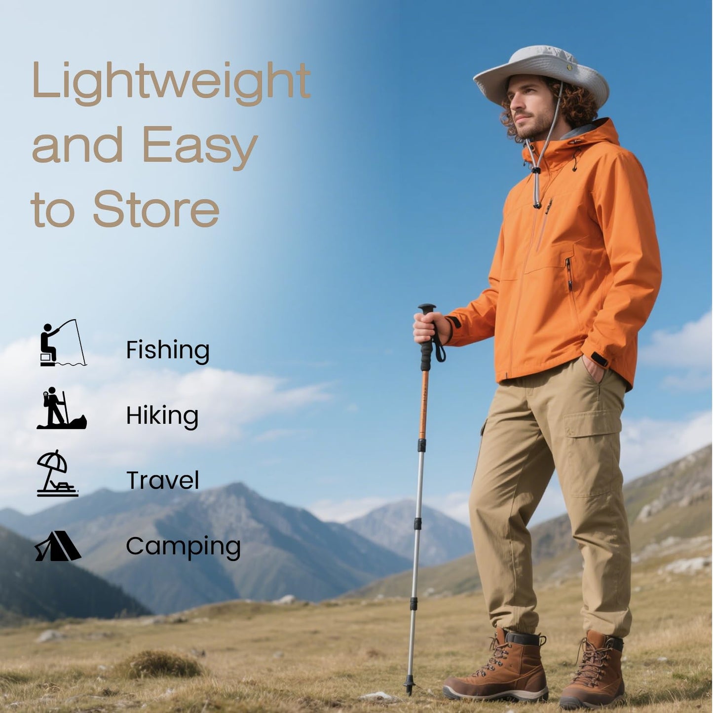 Phaiy Bucket Hat with String Grey Boonie Hat UPF 50+ Wide Brim Sun Hat for Men Fishing Hiking Safari